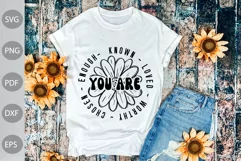 you are known - Loved - worthy - chosen -enough SVG Cut File Product Image 2