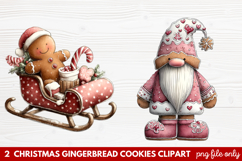 Christmas Gingerbread Cookies Clipart | Cute Holiday Cookie Product Image 1