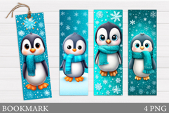Christmas Penguin Bookmark. Christmas Bookmark Printable Product Image 1