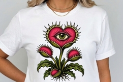Retro Tattoo Venus Flytrap Clipart PNG, Traditional Tattoo Product Image 5
