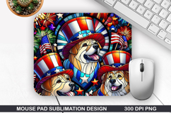 Dog Mouse Pad Sublimation, 4th Of July Mouse Pad PNG Product Image 1