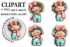 Whimsical Woodland Christmas Clipart Watercolor PNG Product Image 1