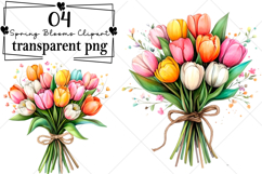 Spring Blooms Clipart Watercolor PNG Product Image 1