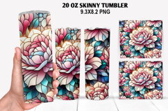 Flower Skinny Tumbler 20oz Wrap Design, Flowers Tumble PNG Product Image 1
