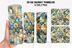 Skinny Tumbler 20oz Wrap Design, Stained Tumble PNG Design Product Image 1