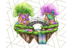 Bright Floating Island PNG Clipart for Fantasy Worlds & Maps Product Image 4
