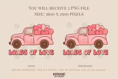 Loads of Love Sublimation | Retro Truck | Valentines PNG Product Image 2