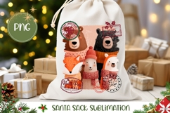Cartoon Christmas Animals Santa Sack, Funny Gift Bag Design Product Image 1