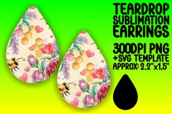 Charming Teardrop Earrings Artwork PNG , Bee Product Image 1