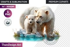 Watercolor Polar Bear Arctic Wildlife animal Illustration Product Image 1