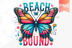 Beach Bound - Butterfly Sublimation - Clipart PNG Design Product Image 1