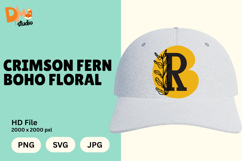 Crimson Fern Boho Floral Monogram Product Image 1