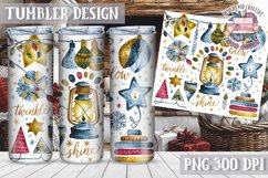 Sublimation Tumbler WRAP Christmas Design Quote Watercolor Product Image 1