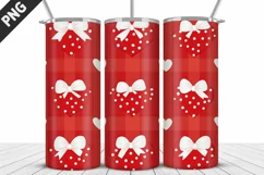 Red Plaid Tumbler Design | Valentine's Day Tumbler Wrap Product Image 5
