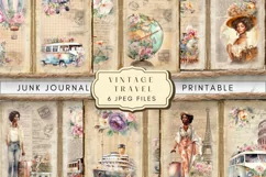 African American Vintage Travel Junk Journal Kit Cards Print Product Image 1