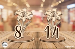 Lily Table Numbers Laser Cut | Glowforge | SVG Product Image 2