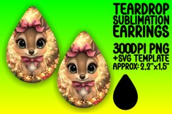 Trendy Teardrop Earrings Sublimation Art , Christmas Animals Product Image 1