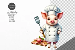 Animals clipart, Pig chef clipart, Funny clipart Product Image 1