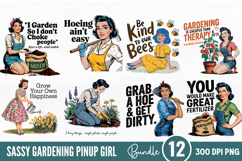 Sassy Gardening Pinup Girl Sublimation PNG Product Image 1
