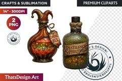 Halloween Hag&#039;s Potions PNG Clipart spooky gothic bottle Product Image 1