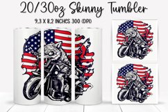 Cat Ride An American Flag - Tumbler Sublimation Design Product Image 1