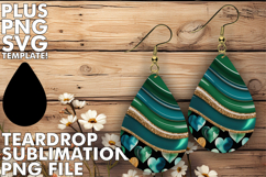 VIBRANT TEARDROP EARRINGS Gift PNG, Pattern Product Image 1