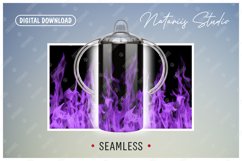 2 Purple Fire Sublimation Patterns - 12 oz Sippy Cup. Product Image 3