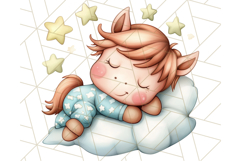 Sleeping Baby Animals PNG, Cozy Pajama Bedtime Clipart Png Product Image 4