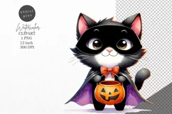 Halloween clipart, Cat clipart, Autumn clipart Product Image 1