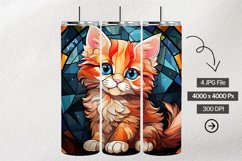 Kitten Stained Glass Square Coaster - 04 Variations Product Image 2
