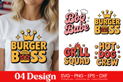 Burger Boss Grill Quotes SVG PNG Product Image 1