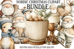 Nordic Christmas Clipart Bundle | Scandinavian Holiday PNG Product Image 1