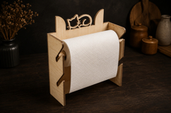 Cat Paper Towel Holder Laser Cut SVG Product Image 1