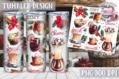 Sublimation Tumbler WRAP Christmas Design Quote Watercolor Product Image 1