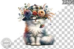 Floral Crown Cat Sublimation Clipart Bundle Product Image 4