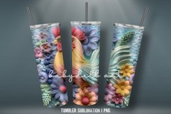 3D Flowers Tumbler wrap| Tumbler Sublimation Design Product Image 4