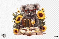 Animals Love Books and Sunflowers Png Product Image 1