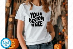 White women Tshirt Mockup, Halloween tshirt mockup Product Image 1