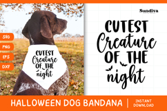 Funny Halloween Dog Bandana Quote SVG | Cutest Creature Product Image 1