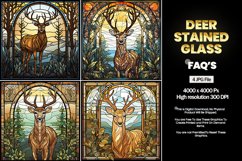 Deer Stained Glass Square Coaster - 04 Variations Product Image 2