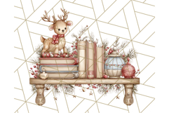 Christmas Book Clipart, Festive Reading PNG Illustrations Product Image 4
