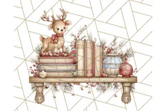 Christmas Book Clipart, Festive Reading PNG Illustrations Product Image 4