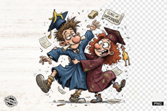 Graduation Girl and Boy PNG - Graduation Clipart Product Image 1