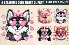 Valentine Dogs Heart Clipart PNG Product Image 1