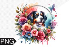 Dog Flowers Sublimation - Dog Clipart PNG Design Product Image 1