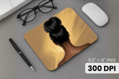 Afro Girl / Woman braided hair Mouse Pad, Black Queen PNG Product Image 1