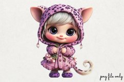 Pink leopard girl for Happy Clipart PNG Product Image 1