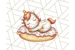 Cute Dessert Unicorn PNG Clipart with Cupcakes & Candies Product Image 4