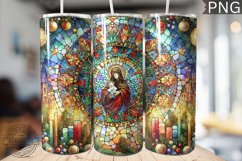 Watercolor Christmas Tumbler Wrap - High Quality 300 Dpi Product Image 1