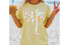 Trendy Pastel Palm Tree PNG | Faux Gold Glitter Tropical Product Image 3